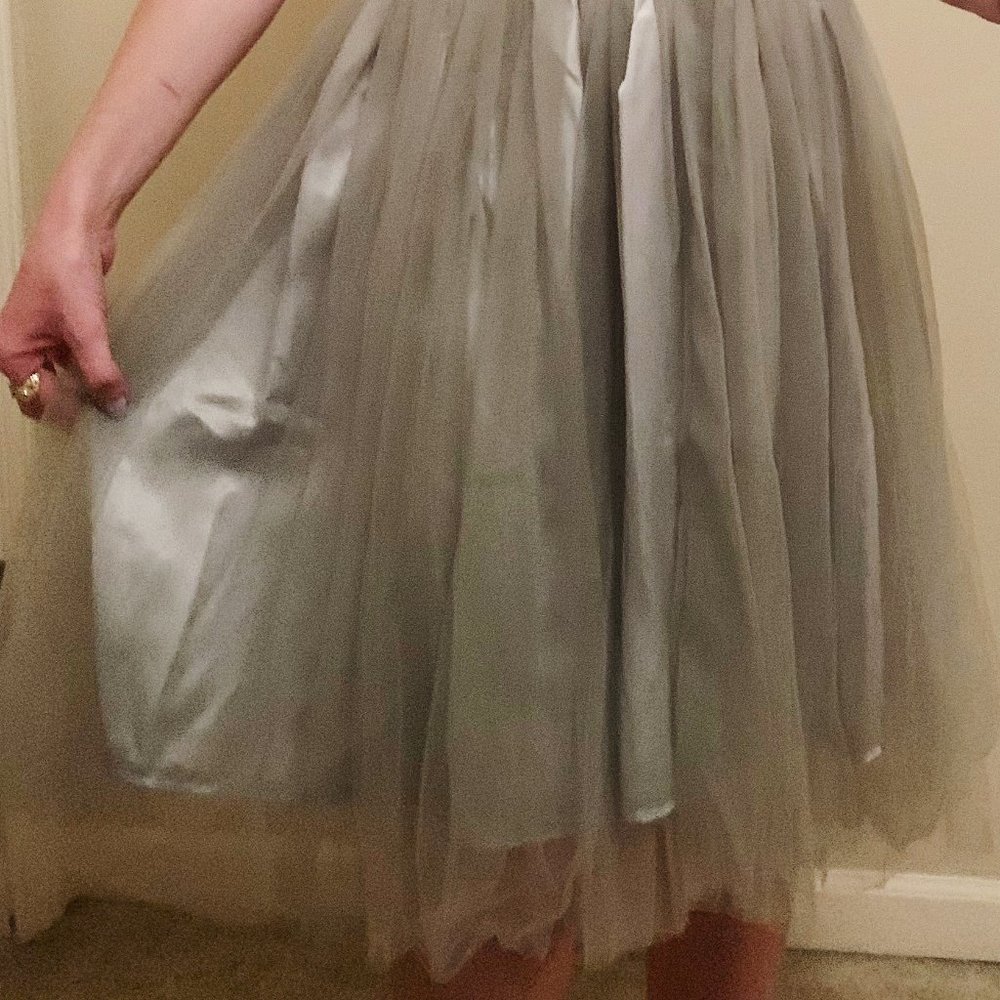 Chicwish Silver Tulle Midi Skirt - Picture 3 of 5